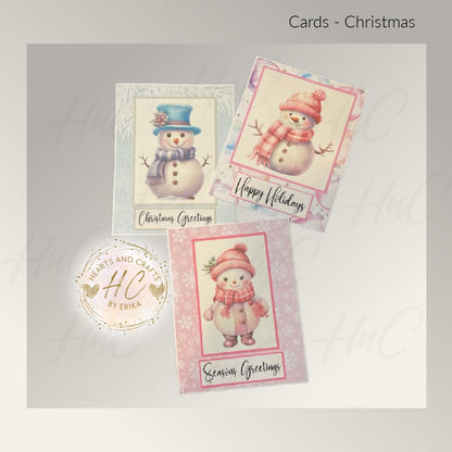 9pk Handcrafted Christmas Holiday Card Set (23-14)