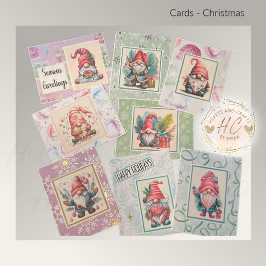 8pk Handcrafted Christmas Holiday Card Set (23-16)