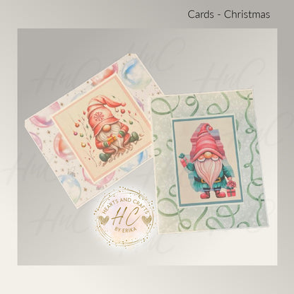 8pk Handcrafted Christmas Holiday Card Set (23-16)