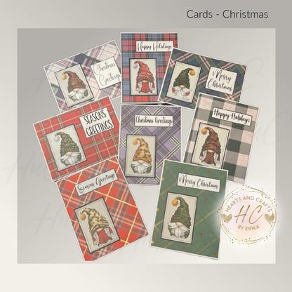 8pk Handcrafted Christmas Holiday Card Set (23-21)