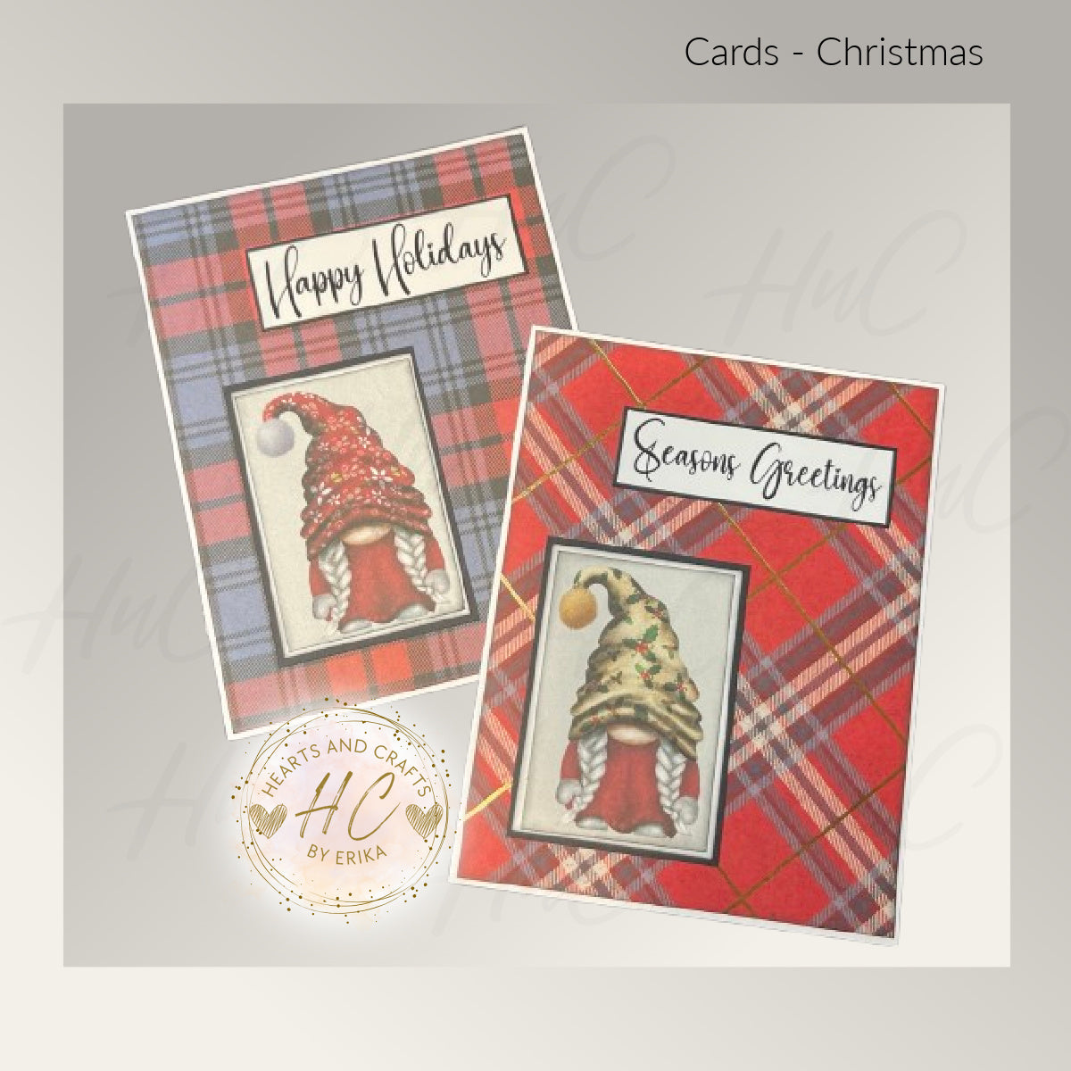 8pk Handcrafted Christmas Holiday Card Set (23-21)