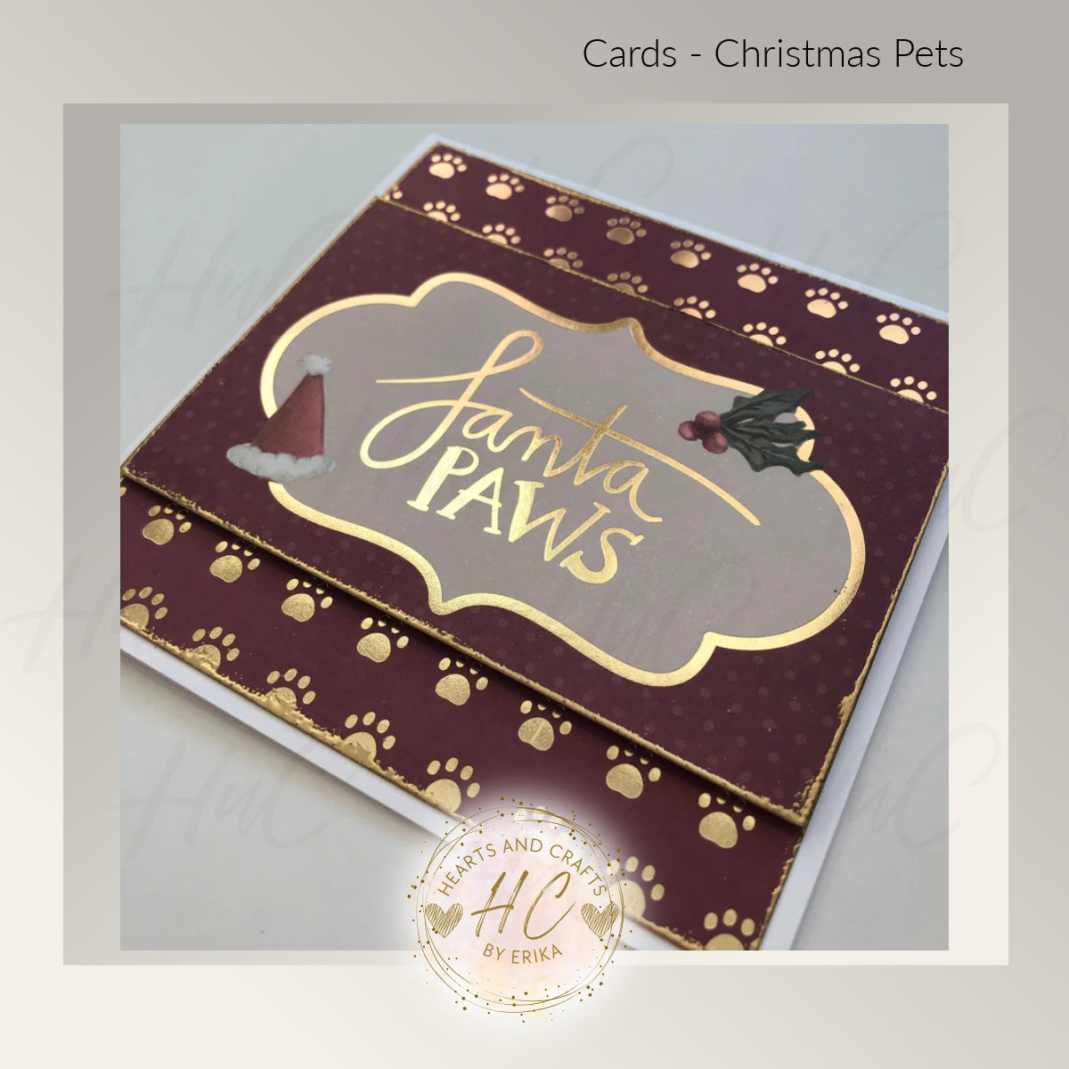 4pk Christmas Pets - Whimsical Greeting Card Set - Dog/Canine Theme (Set D2)