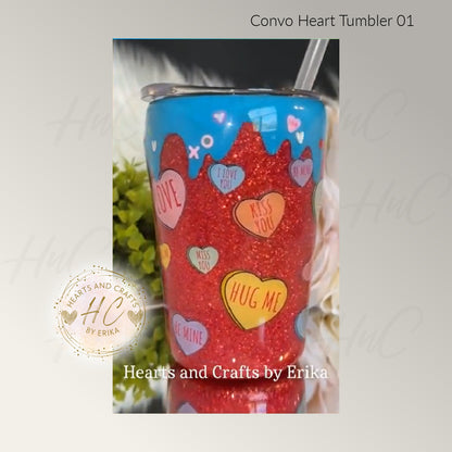 Conversation Hearts - 12oz Stainless Steel Tumbler - Resin/Epoxy Coated