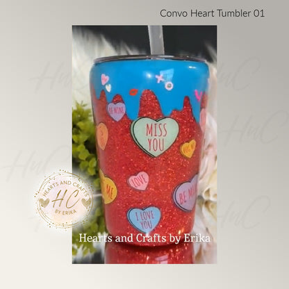 Conversation Hearts - 12oz Stainless Steel Tumbler - Resin/Epoxy Coated