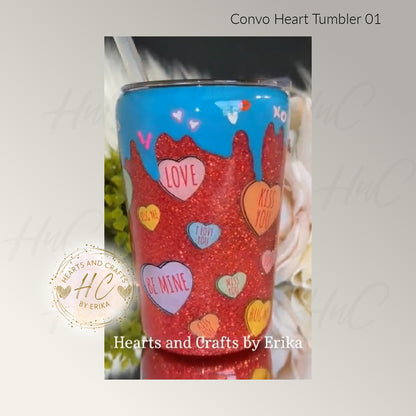 Conversation Hearts - 12oz Stainless Steel Tumbler - Resin/Epoxy Coated