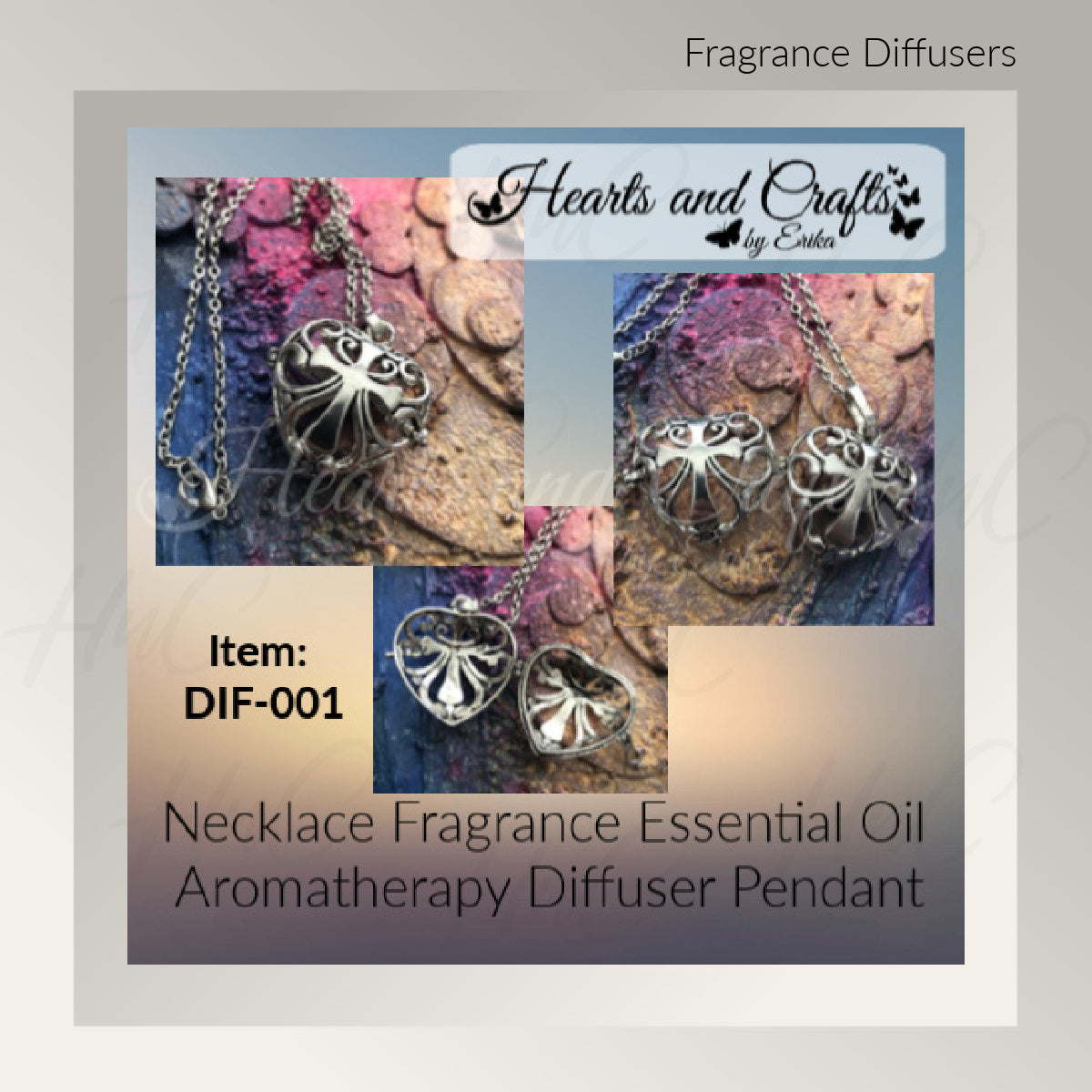 Diffuser Pendant w/Ball Chain - Fragrance / Essential Oil / Aromatherapy