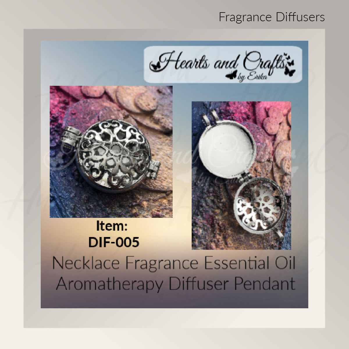 Diffuser Pendant w/Ball Chain - Fragrance / Essential Oil / Aromatherapy