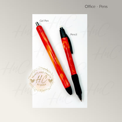 Alcohol Inks - Yellow, Red & Orange (YRO) - Paper Mate Inkjoy Gel Pen/Pencil