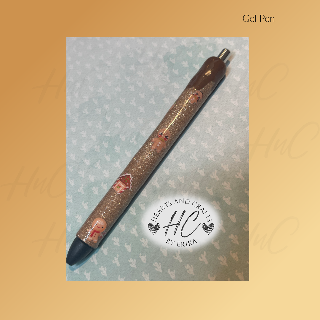 Gingerbread wChoco Drip on Glitter Base - Gel Pen