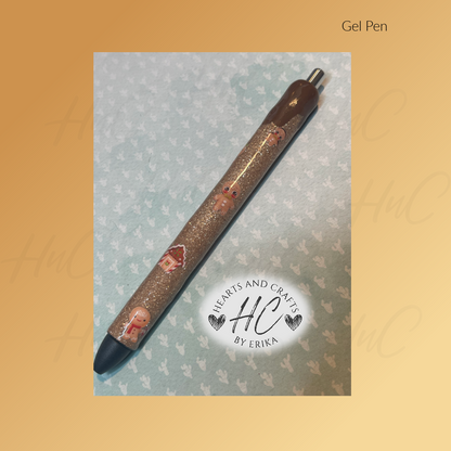 Gingerbread wChoco Drip on Glitter Base - Gel Pen