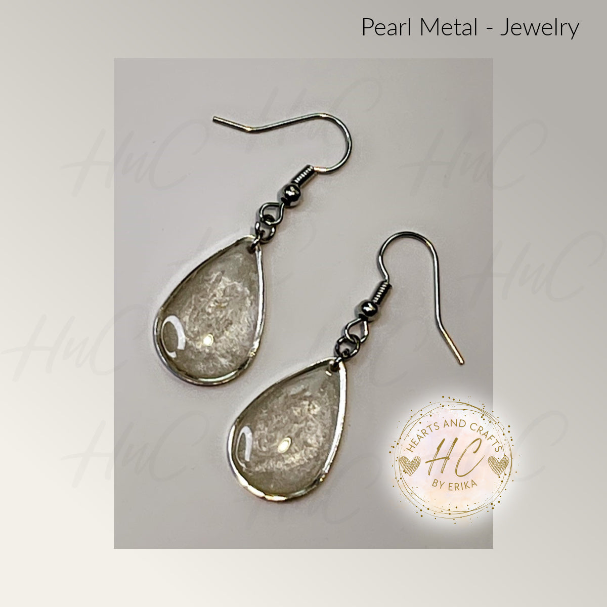 Pearl Collection - Medium Drop Hook Dangle (White)