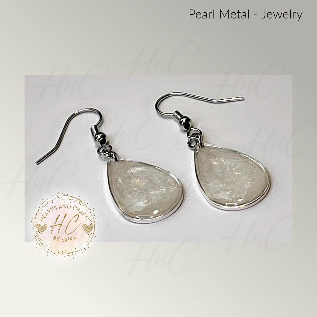 Pearl Collection - Medium Drop Hook Dangle (White)