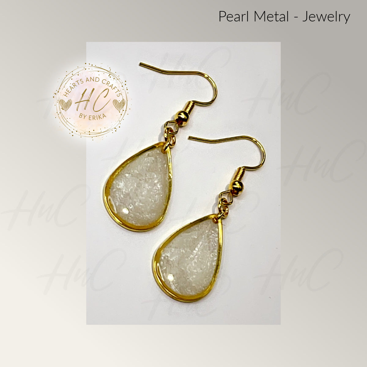 Pearl Collection - Medium Drop Hook Dangle (White)