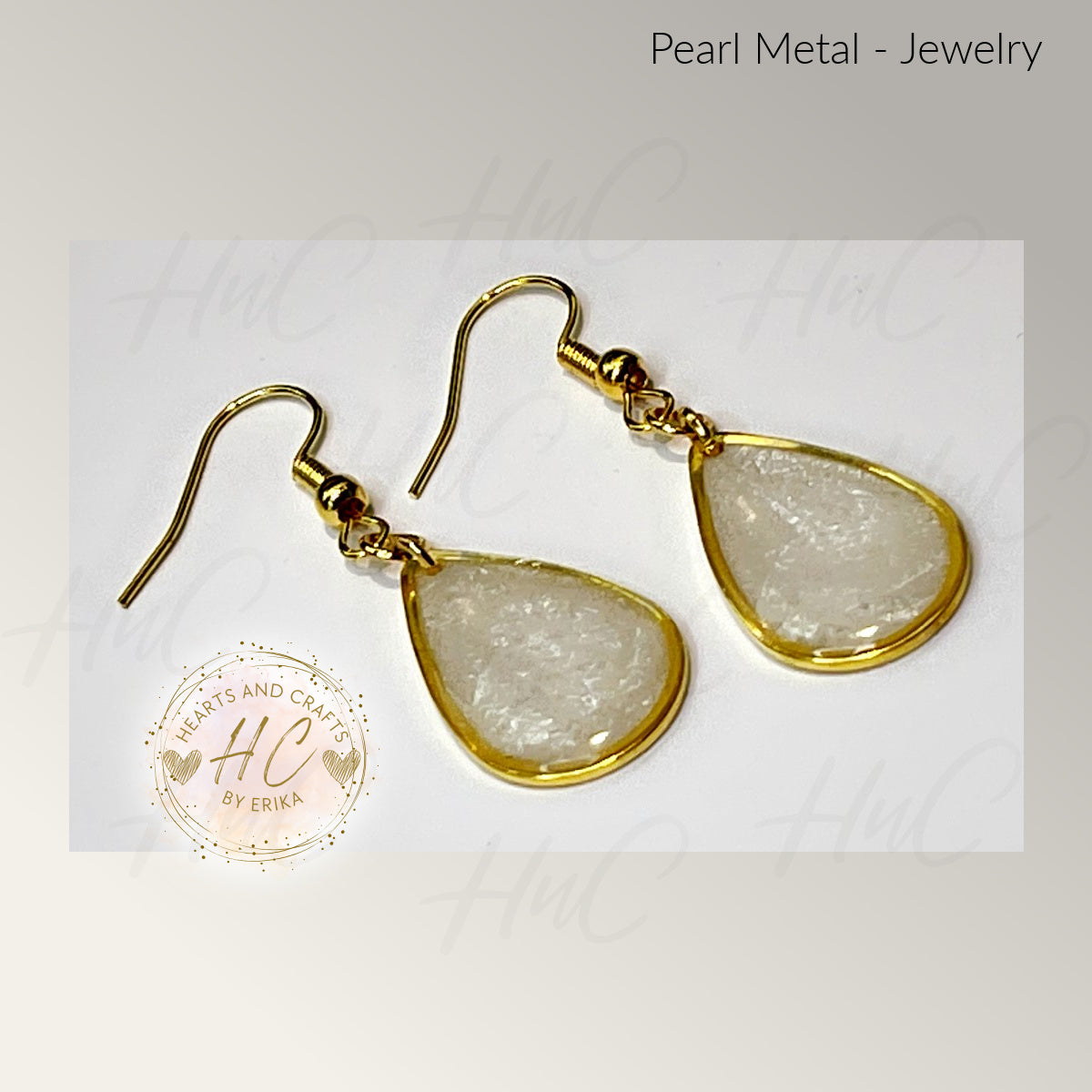 Pearl Collection - Medium Drop Hook Dangle (White)