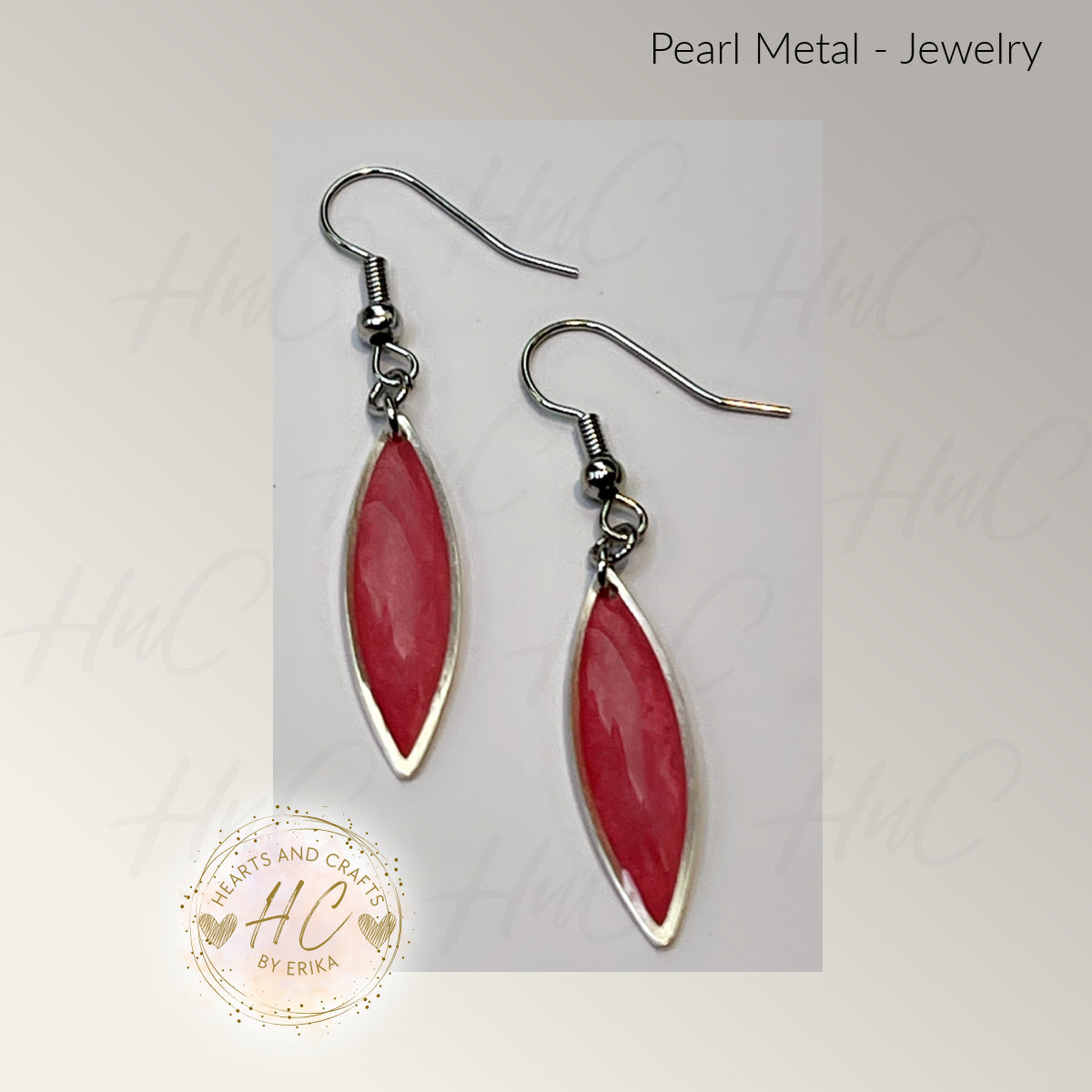 Pearl Collection - Medium Drop Hook Dangle (Pink)