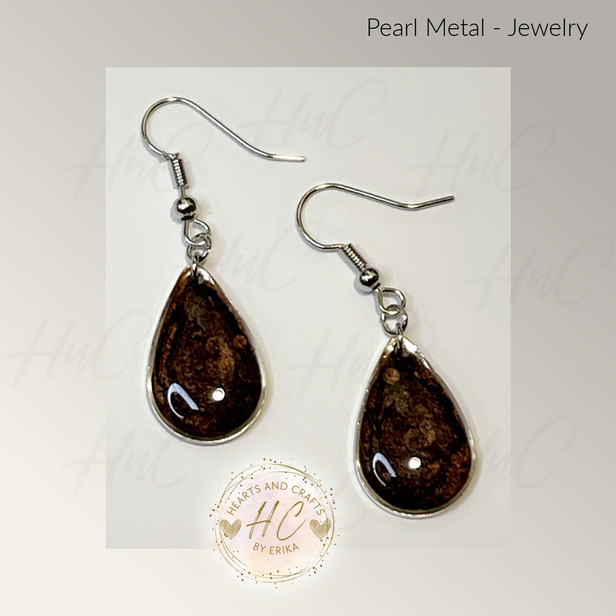 Pearl Collection - Medium Drop Hook Dangle (Brown)