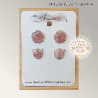 Strawberry Swirl Collection - Stud Set - 2 Pair
