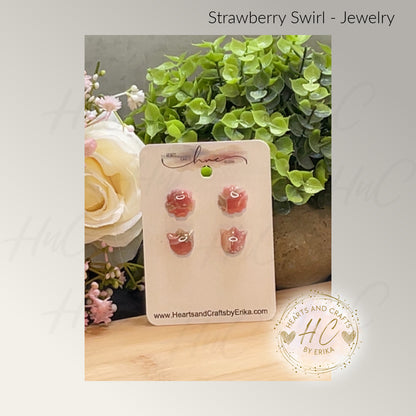 Strawberry Swirl Collection - Stud Set - 2 Pair