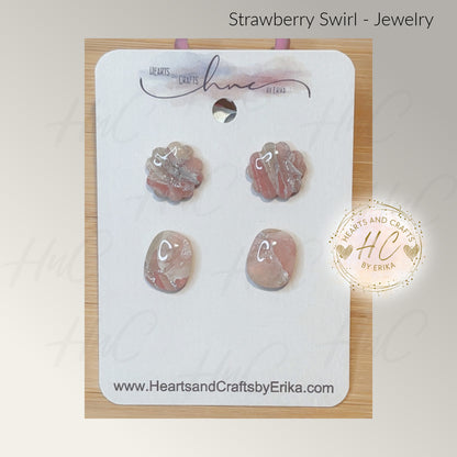 Strawberry Swirl Collection - Stud Set - 2 Pair