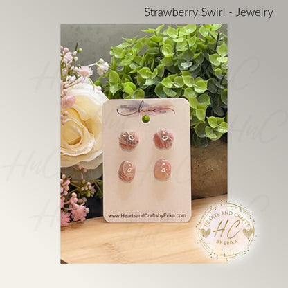 Strawberry Swirl Collection - Stud Set - 2 Pair