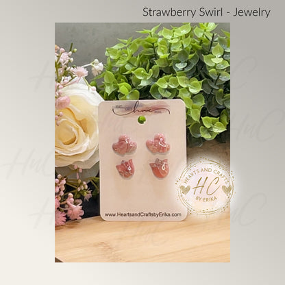 Strawberry Swirl Collection - Stud Set - 2 Pair