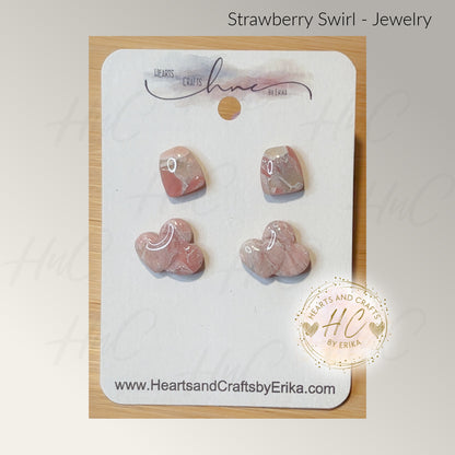 Strawberry Swirl Collection - Stud Set - 2 Pair