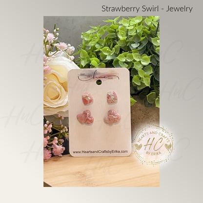 Strawberry Swirl Collection - Stud Set - 2 Pair
