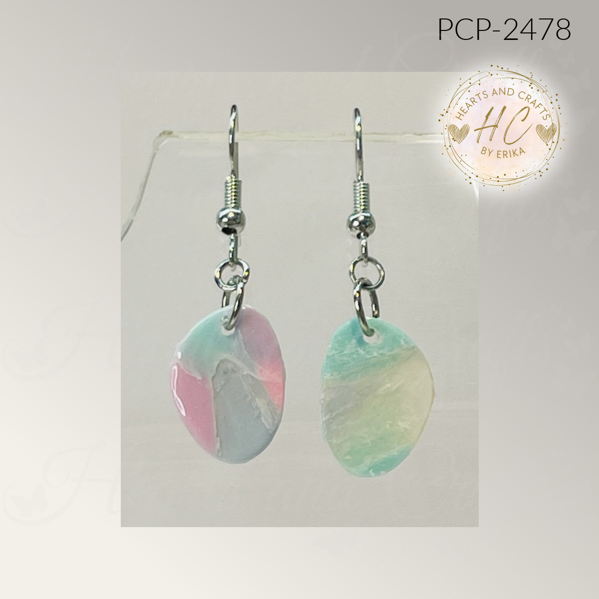 Sherbet Collection - Small Abstract Oval Hook Dangle