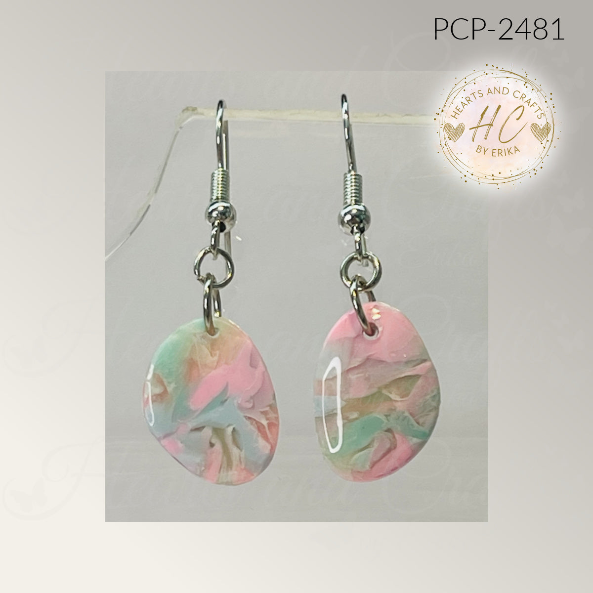 Sherbet Collection - Small Abstract Oval Hook Dangle