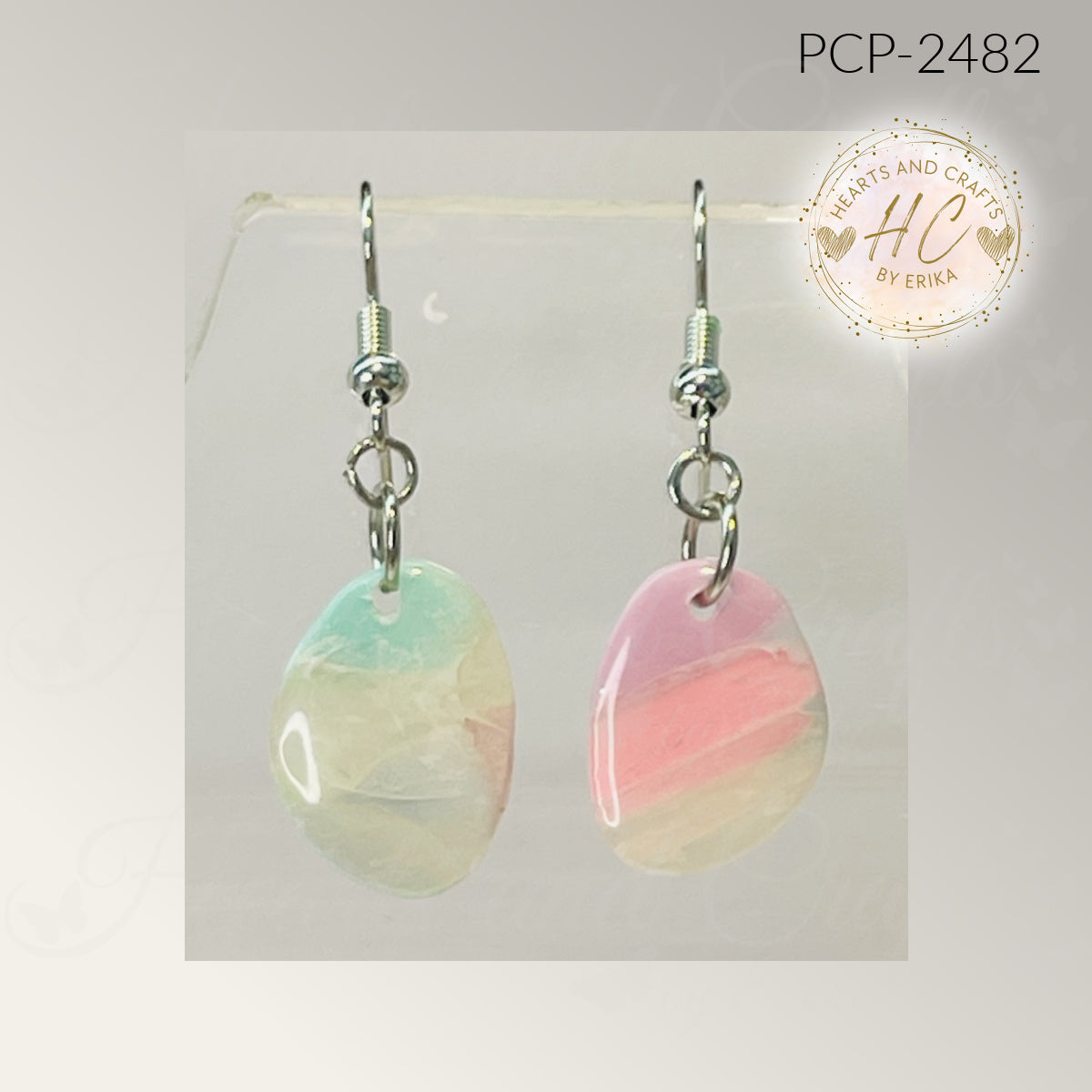 Sherbet Collection - Small Abstract Oval Hook Dangle