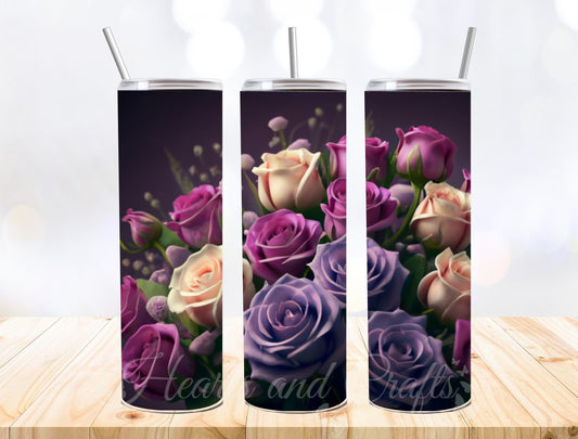 Digital - Roses 06 - 20oz Straight Tumbler Wrap