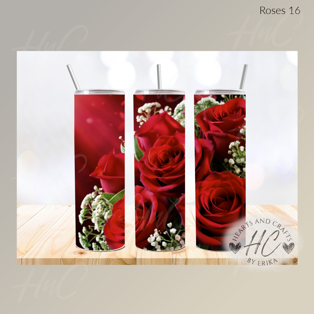 Roses 16 - 20oz Straight Tumbler (Physical Item)