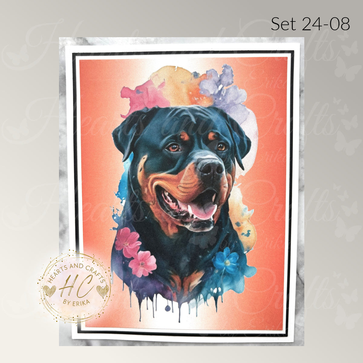 4pk Handcrafted Various Happy Dog Card Set (24-08)