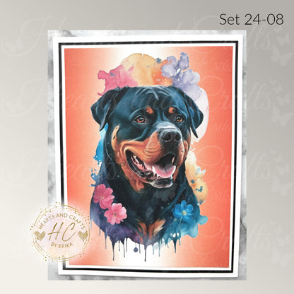 4pk Handcrafted Various Happy Dog Card Set (24-08)