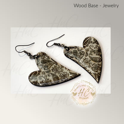 Basswood Collection - Large Quirky Hearts Hook Dangle