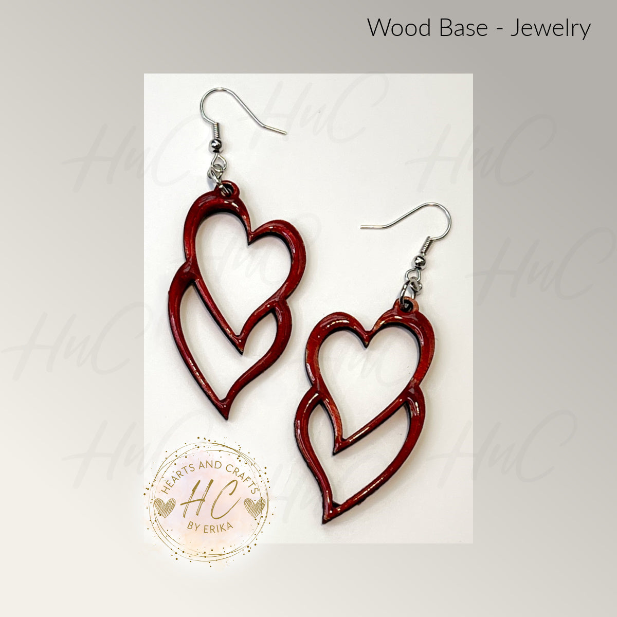 Basswood Collection - Large Open Hearts Hook Dangle