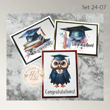 3pk Handcrafted Graduation Card Set (24-07)