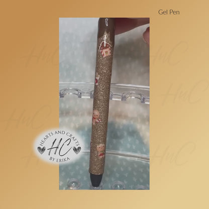 Gingerbread wChoco Drip on Glitter Base - Gel Pen