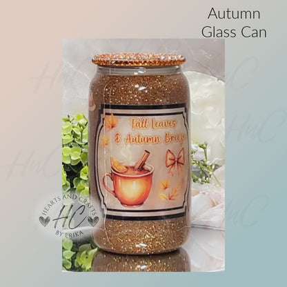 Autumn on Fall Mix - 16oz Glass Can wBamboo Lid