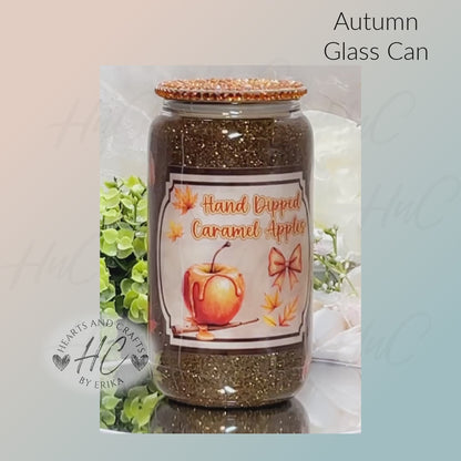 Autumn on Fall Mix - 16oz Glass Can wBamboo Lid